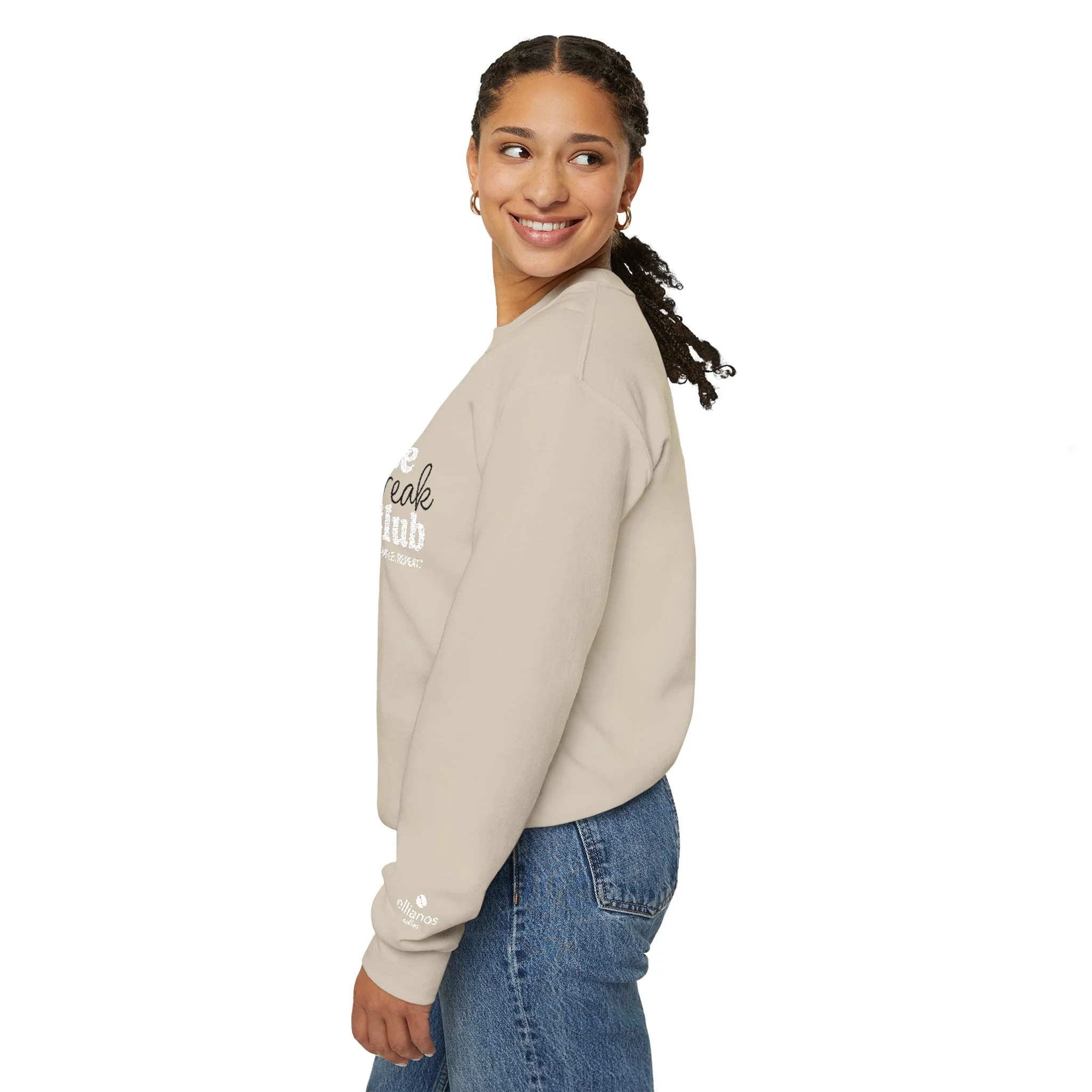 Coffee Break Club Embroidered Crewneck - Sand - Image 3