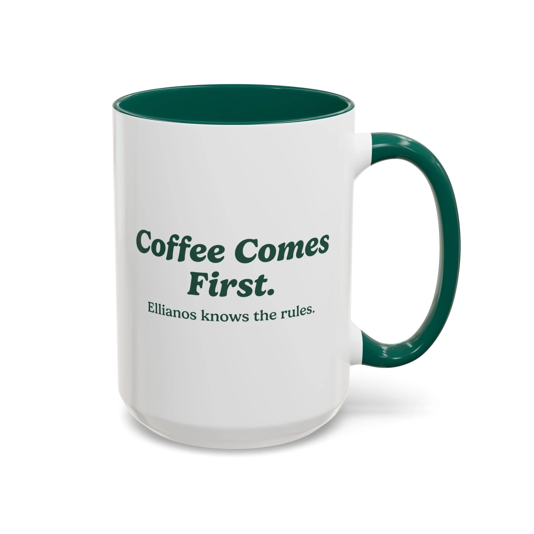 Coffee Comes First Mug - Green - Image 3